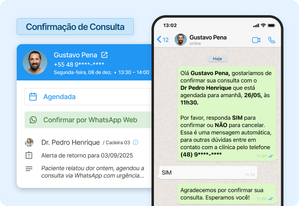 Confirmação de consultas via WhatsApp